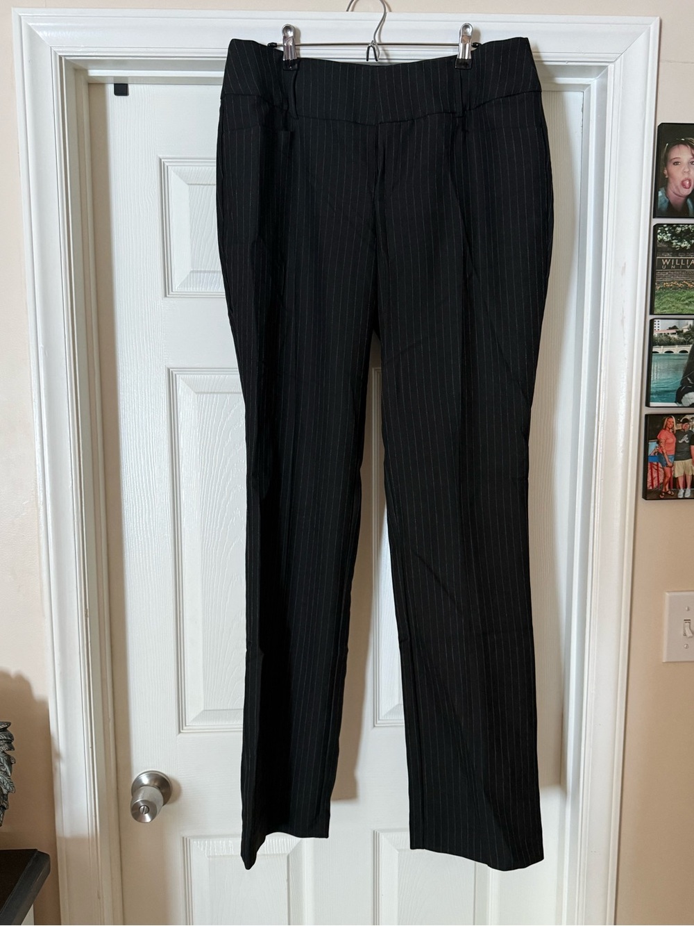 Black Pinstripe Womens Dress Pants 10L
